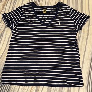Polo by Ralph Lauren Navy and White Striped Tee